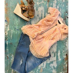 Akira Coral Flowing Blouse